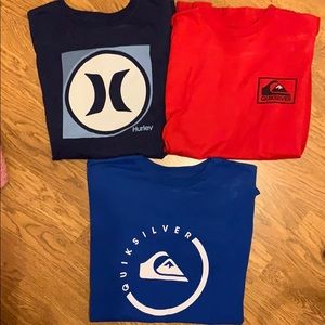 3 T-shirts - Quicksilver and Hurley